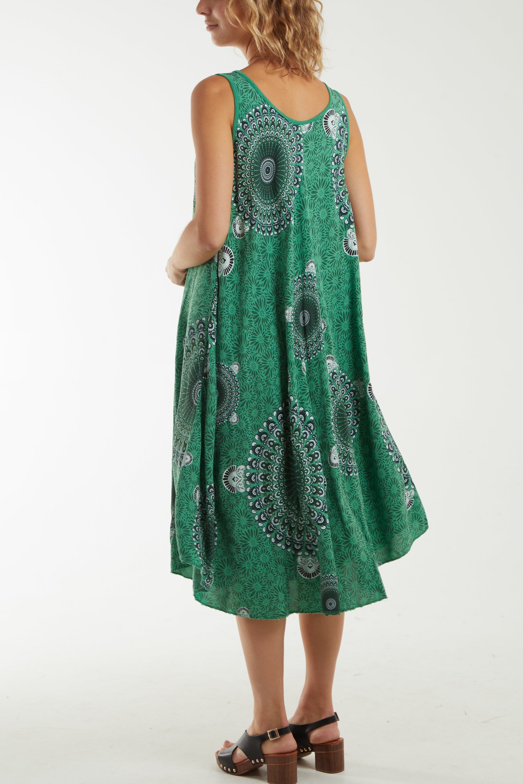 Mandala Relaxed Fit Sleeveless Midi Dress Dresses WearAll