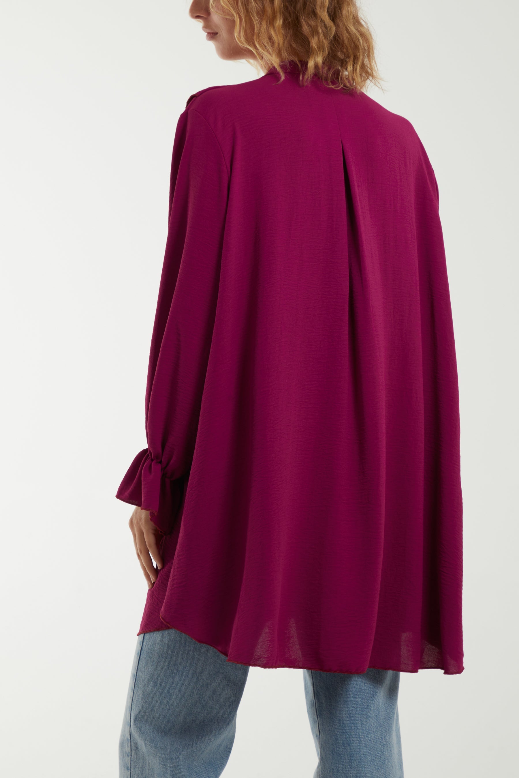 Flounce Poly Crepe Oversized Shirt TOPMF2 WearAll