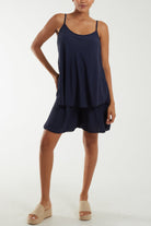 Cami Top And Shorts Co-Ord Set Co-Ords WearAll Navy One Size