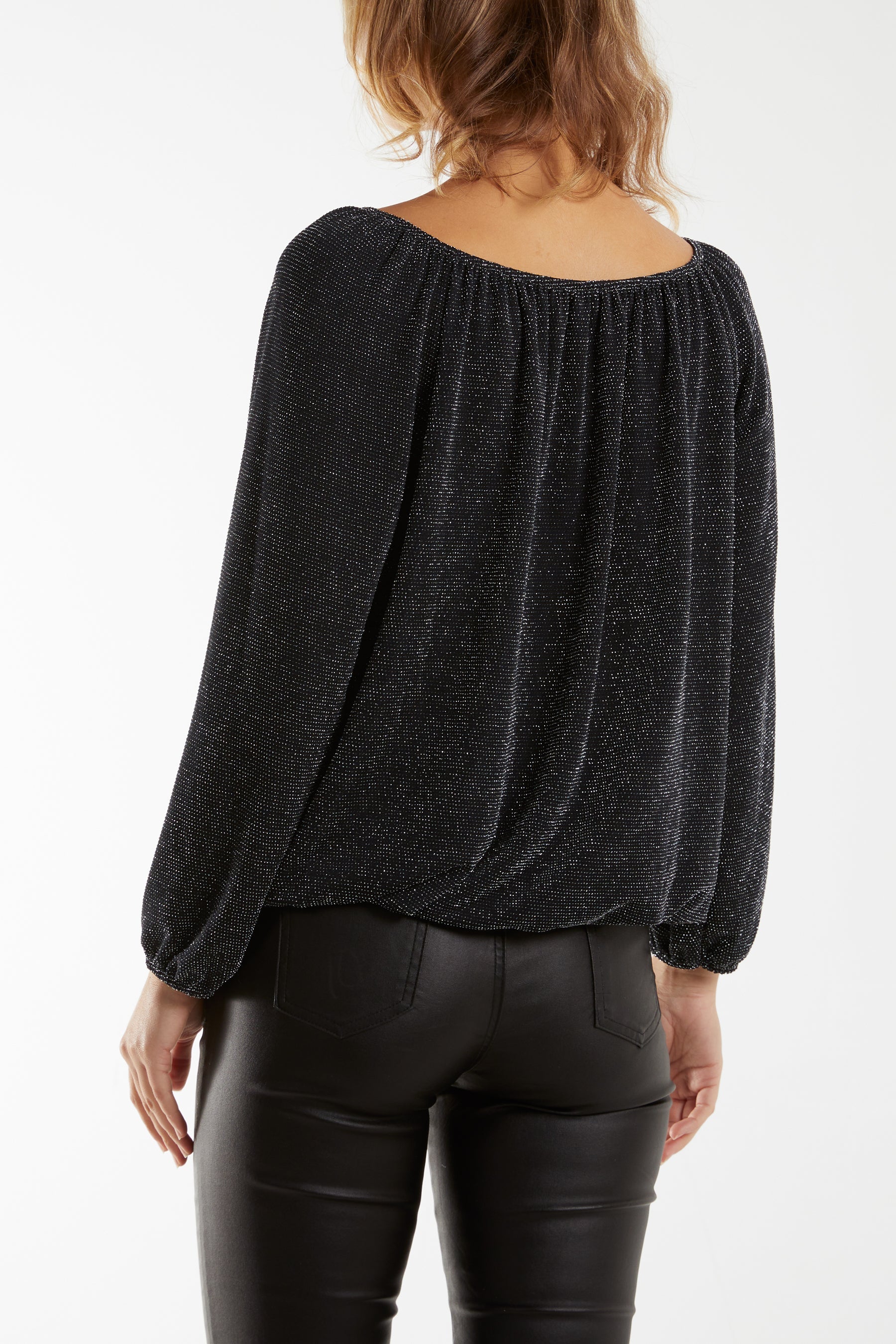 Glitter Bow Blouse Blouses WearAll