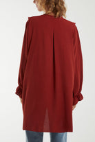 Flounce Poly Crepe Oversized Shirt TOPMF2 WearAll