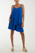 Cami Top And Shorts Co-Ord Set Co-Ords WearAll Royal Blue One Size