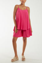 Cami Top And Shorts Co-Ord Set Co-Ords WearAll Fuchsia One Size
