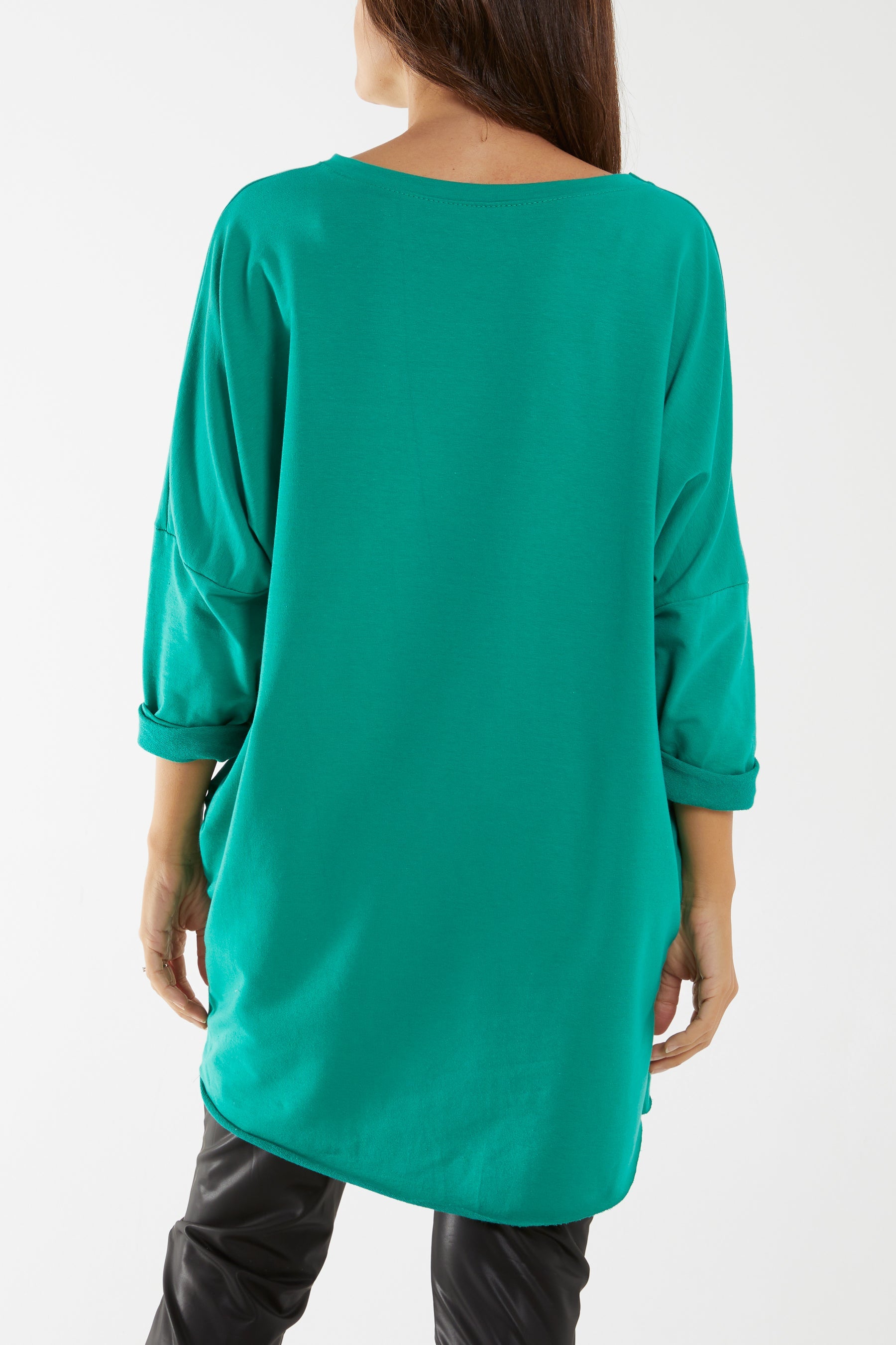 Sequin Glasses Pockets Sweatshirt Dress Dresses WearAll