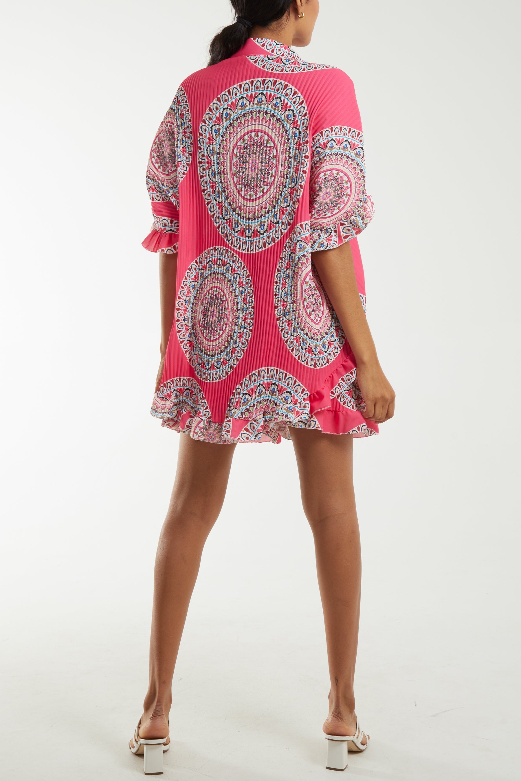 Mandala Plisse Frill Hem Co-Ord Set Co-Ords WearAll