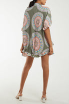 Mandala Plisse Frill Hem Co-Ord Set Co-Ords WearAll