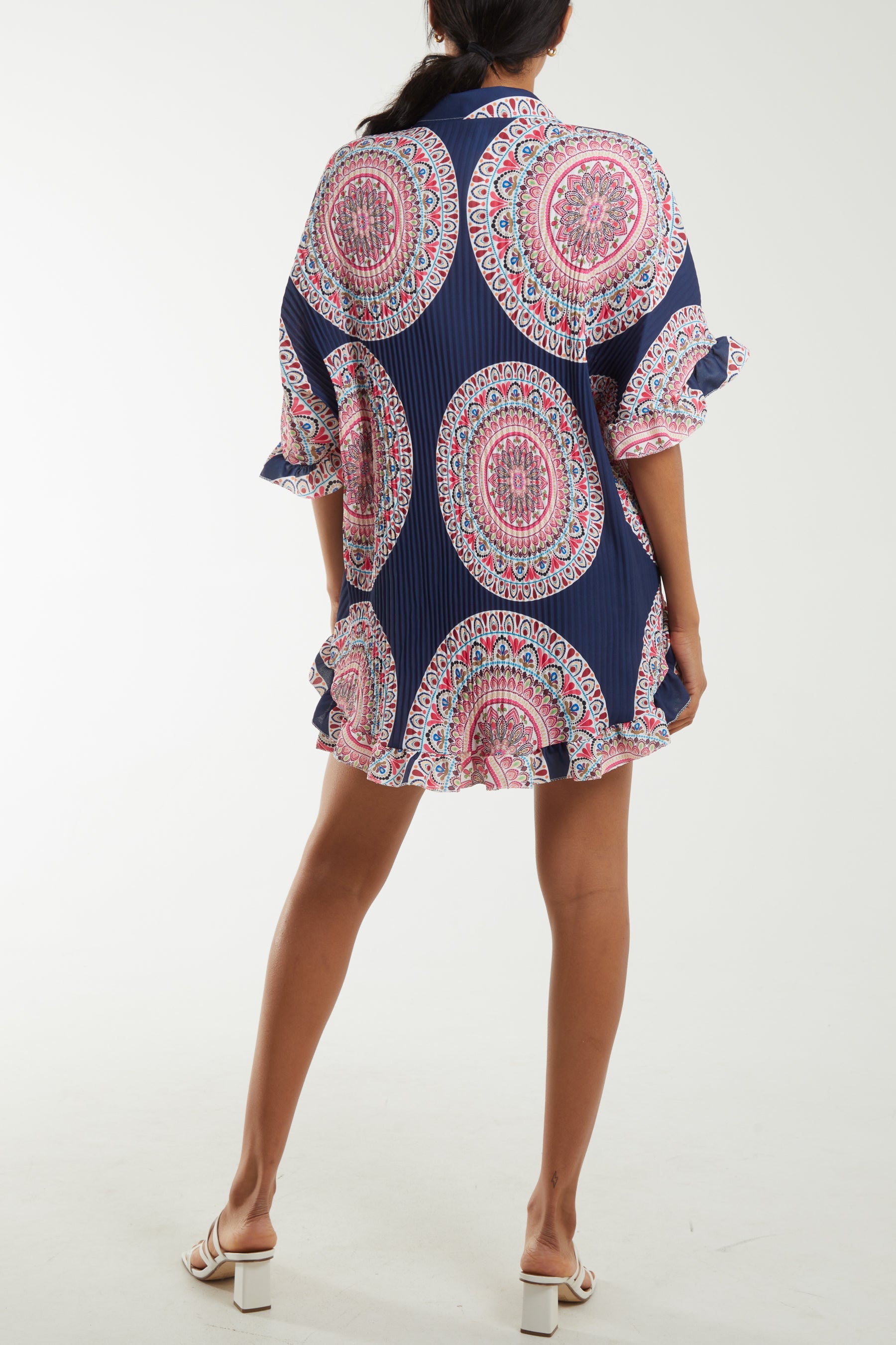 Mandala Plisse Frill Hem Co-Ord Set Co-Ords WearAll