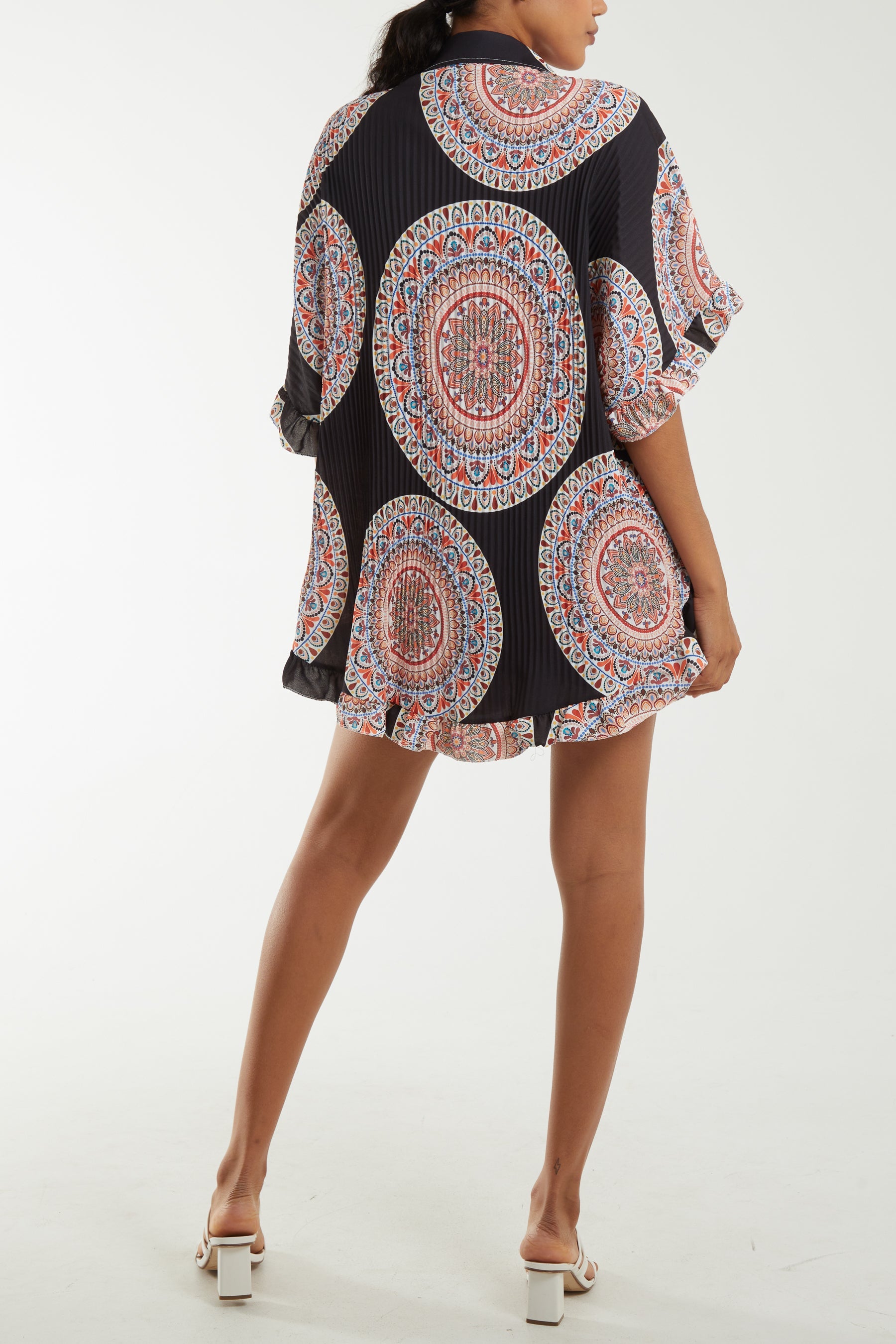 Mandala Plisse Frill Hem Co-Ord Set Co-Ords WearAll