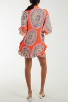 Mandala Plisse Frill Hem Co-Ord Set Co-Ords WearAll