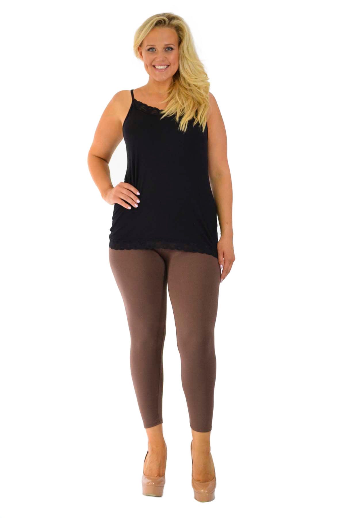 Plus Size Plain Long Leggings Leggings WearAll