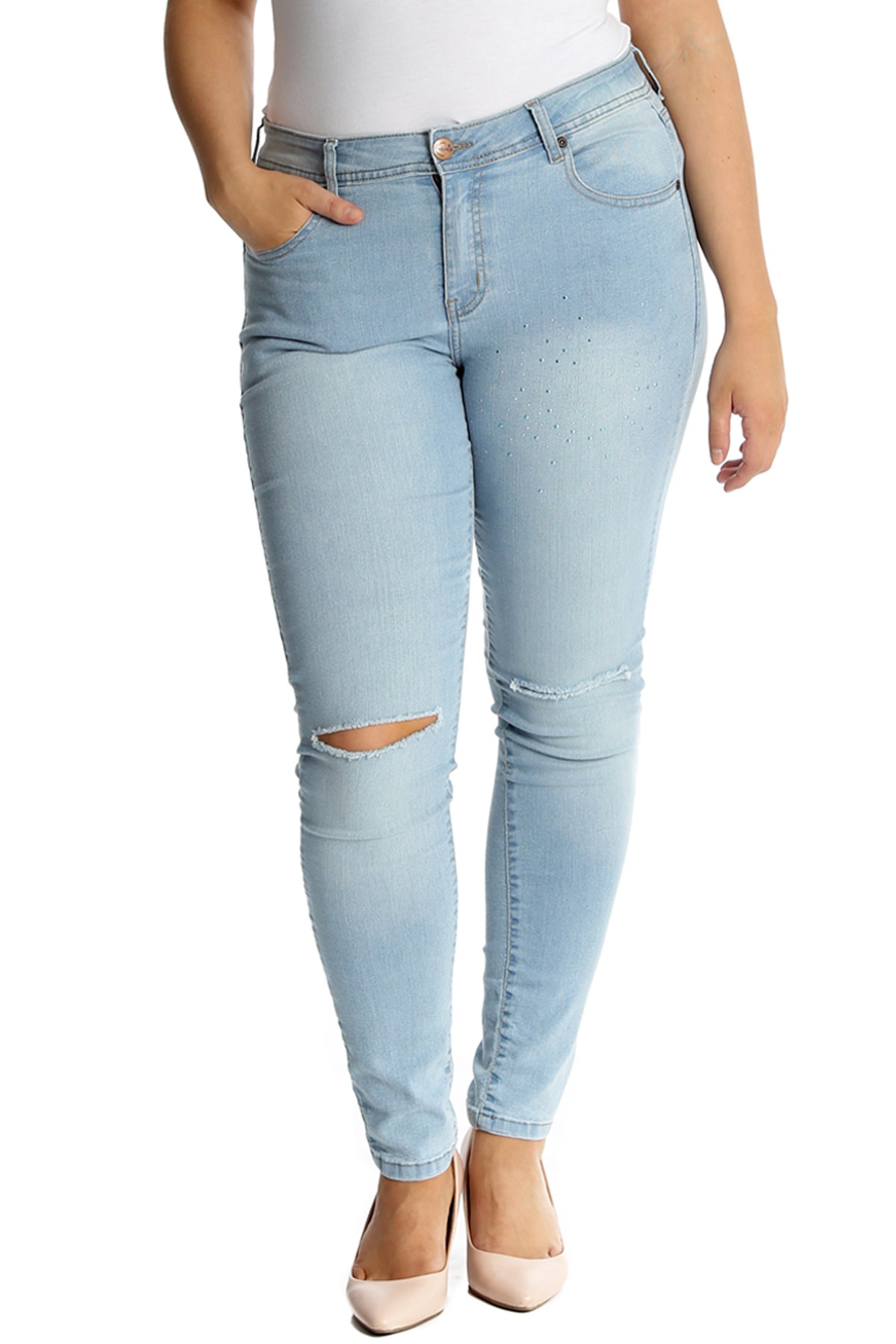 Straight Leg Ripped Jeans Jeans WearAll