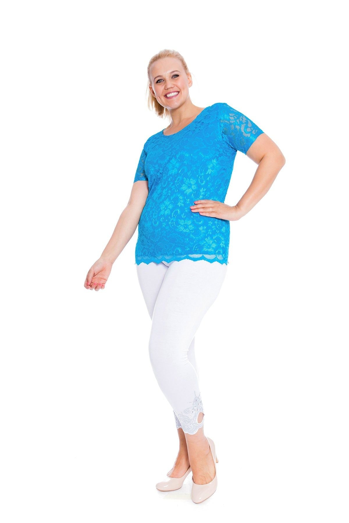 Lace Lined Scallop Edge T-Shirt Top Tops WearAll