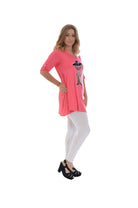 Cat Animal Print Short Sleeve Top Tops WearAll