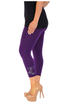 3/4 Butterfly Sequin Leggings Leggings WearAll