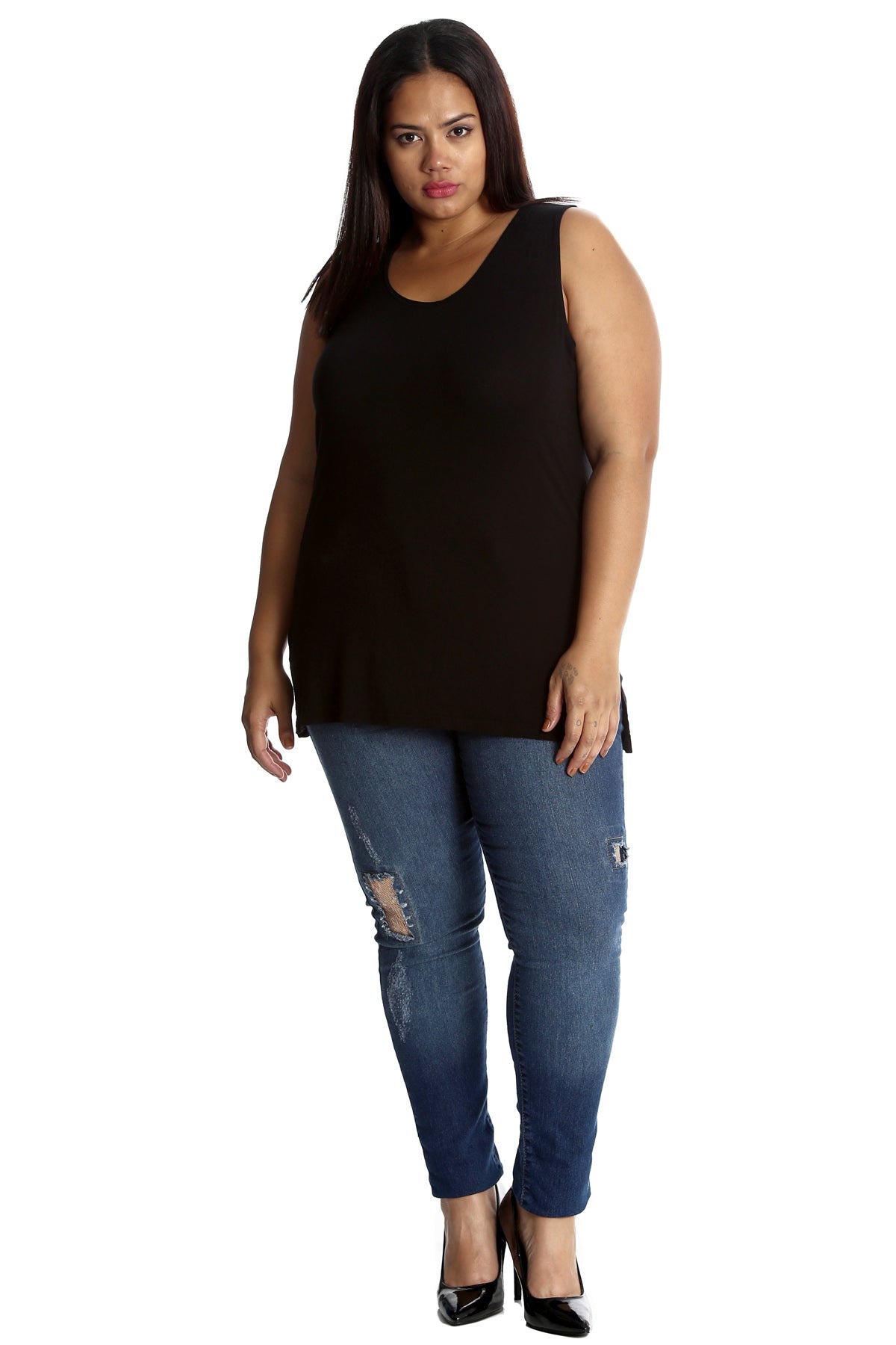 Silver Sequin Patched Ripped Jeans Jeans WearAll