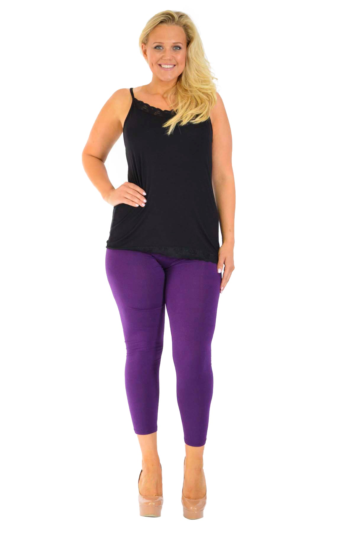 Plus Size Plain Long Leggings Leggings WearAll