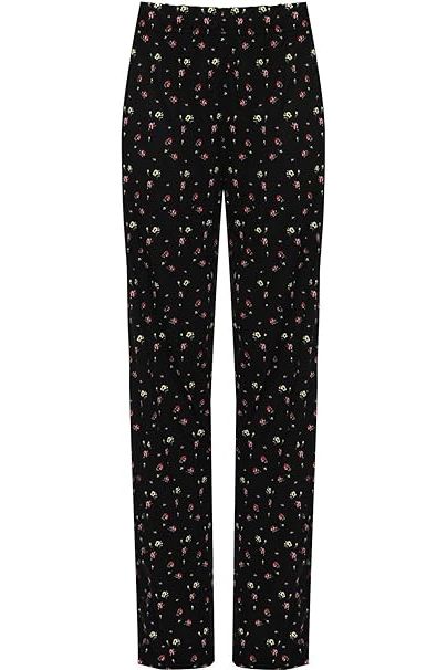 Yellow Floral Print Full Length Trouser Trousers WearAll Yellow 14