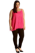 Lace Chiffon Sheer Lined Swing Vest Tops WearAll