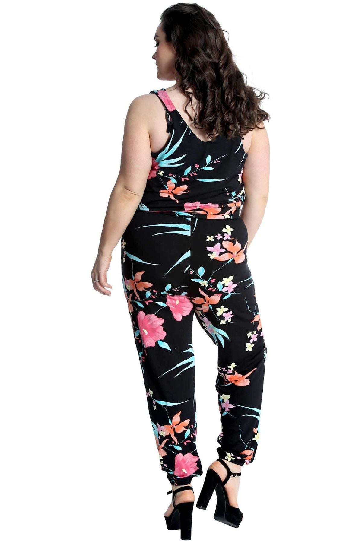 Plus Size Trouser Sleeveless Scoop Neck Floral Print Jumpsuit Jumpsuit WearAll