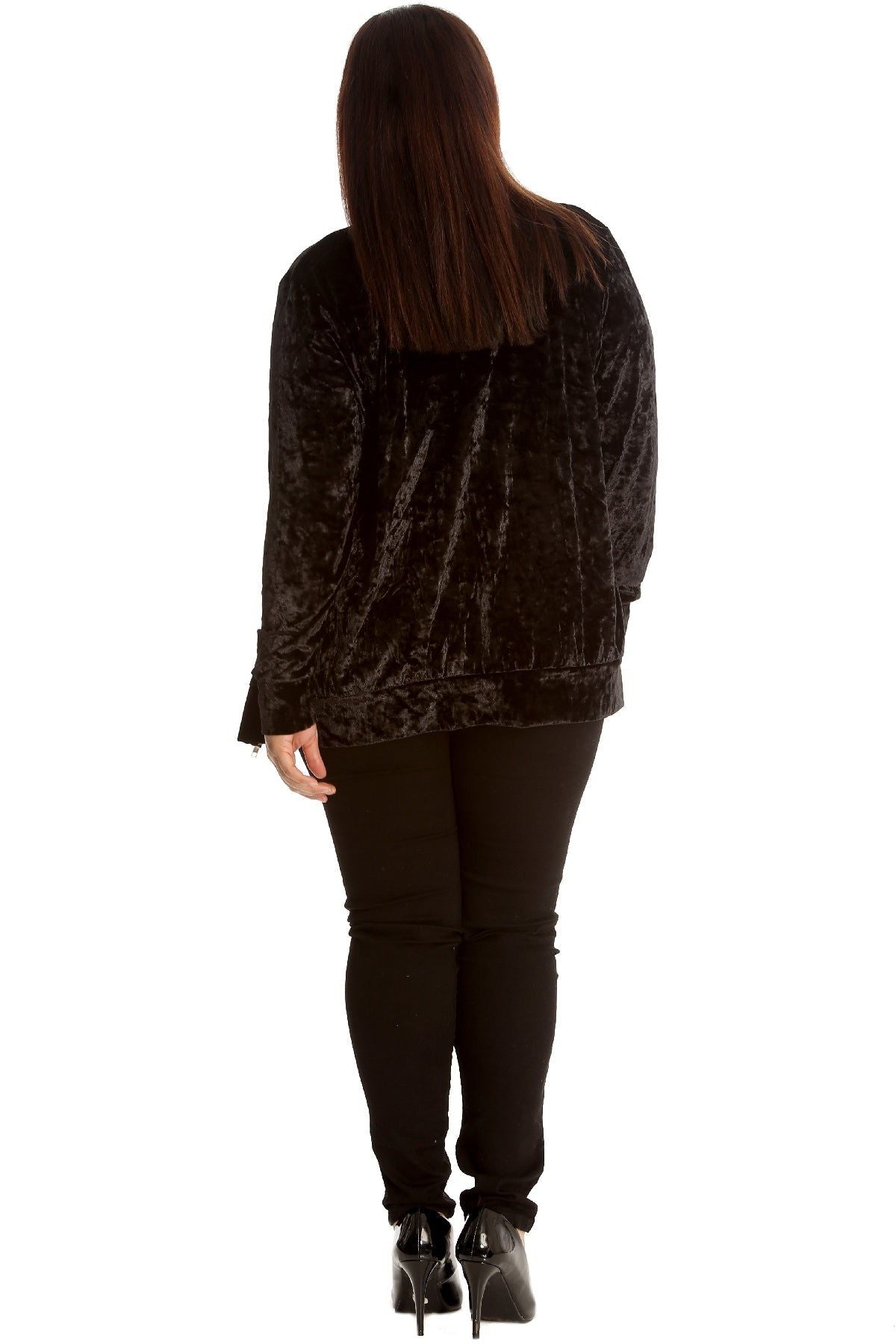 Long Sleeve Velour Velvet Bomber Jacket Jacket WearAll