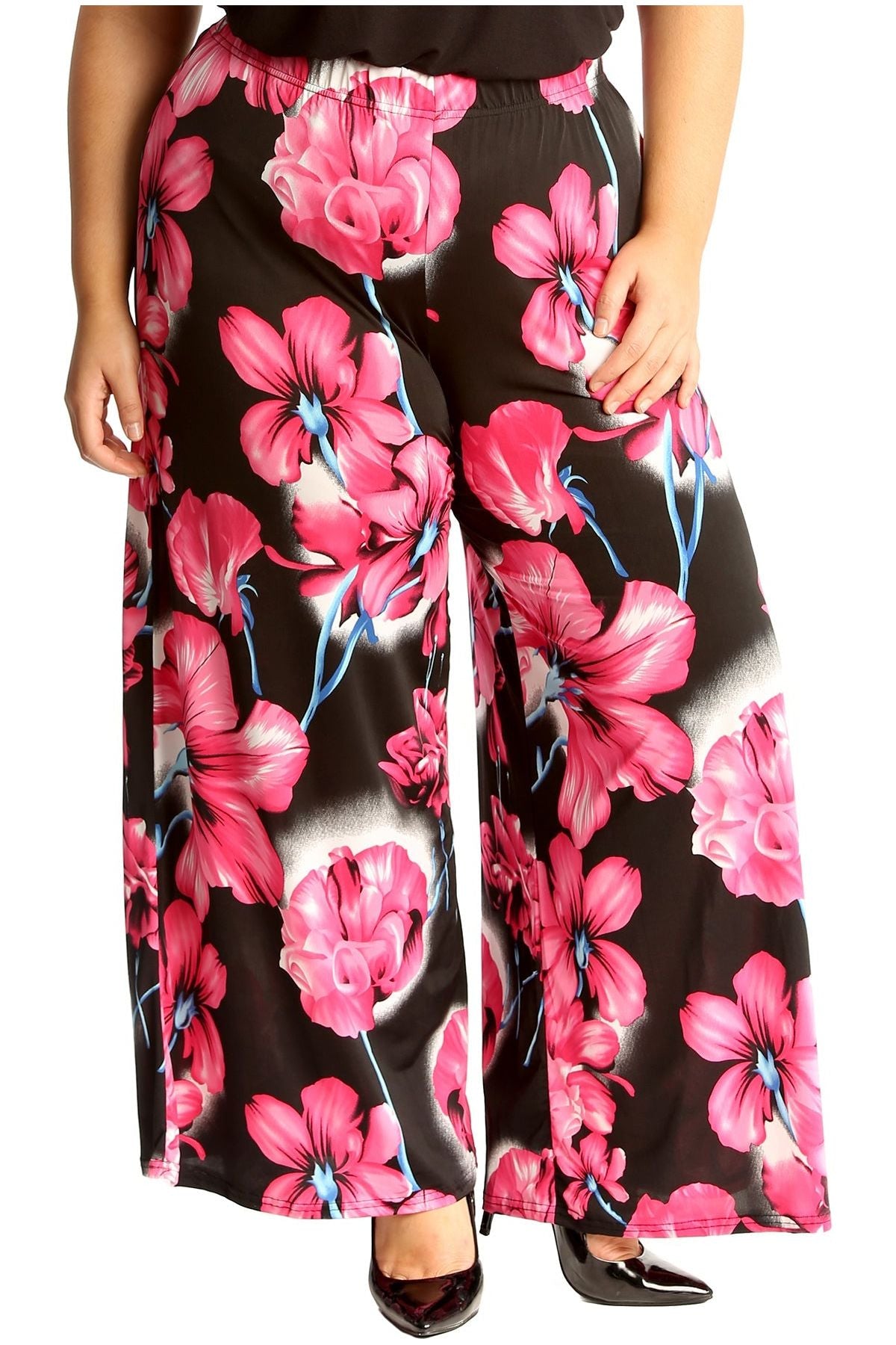 Plus Size Floral Print Palazzo Trouser Palazzo WearAll