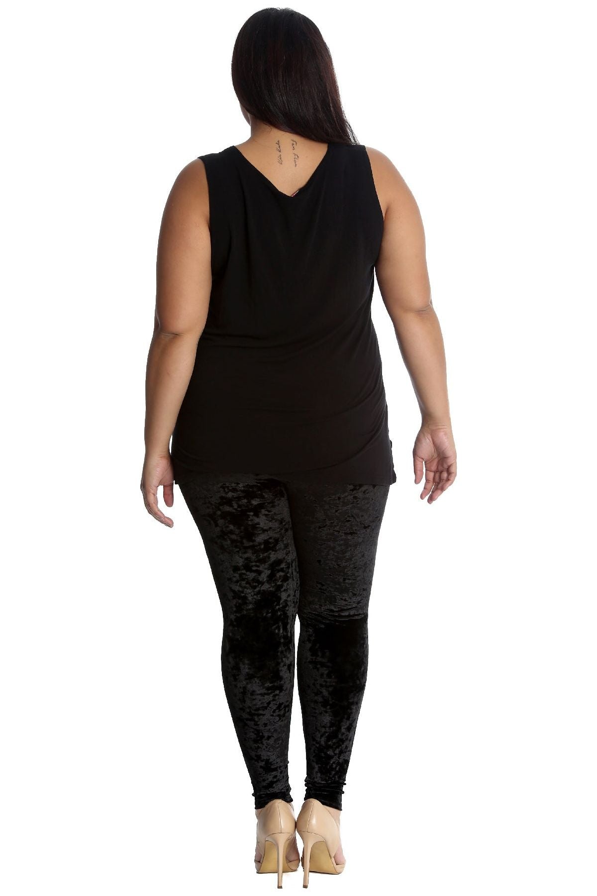 Full Length Crushed Velour Velvet Leggings Leggings WearAll