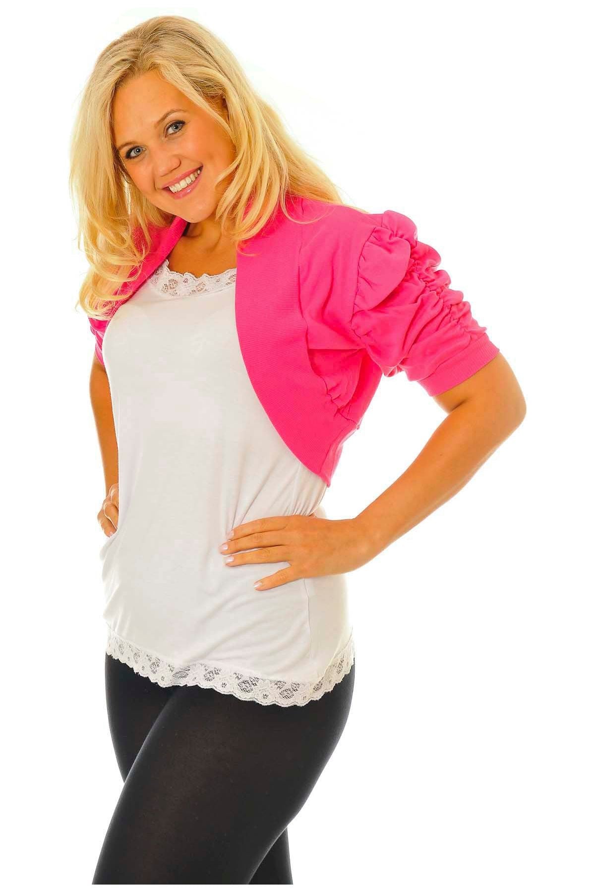 Puff Sleeve Bolero Shrug Tops WearAll