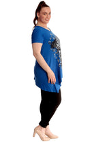 Leopard Print Hanky Hem Short Sleeve Top