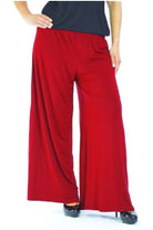 Wide Leg Flared Plain Palazzo Trouser Palazzo WearAll Red 8-10