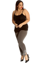 Plus Size Sequin Stretch Leggings Leggings WearAll