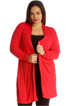 Plus Size Lace Back Open Pleated Cardigan Maxi Cardigan WearAll
