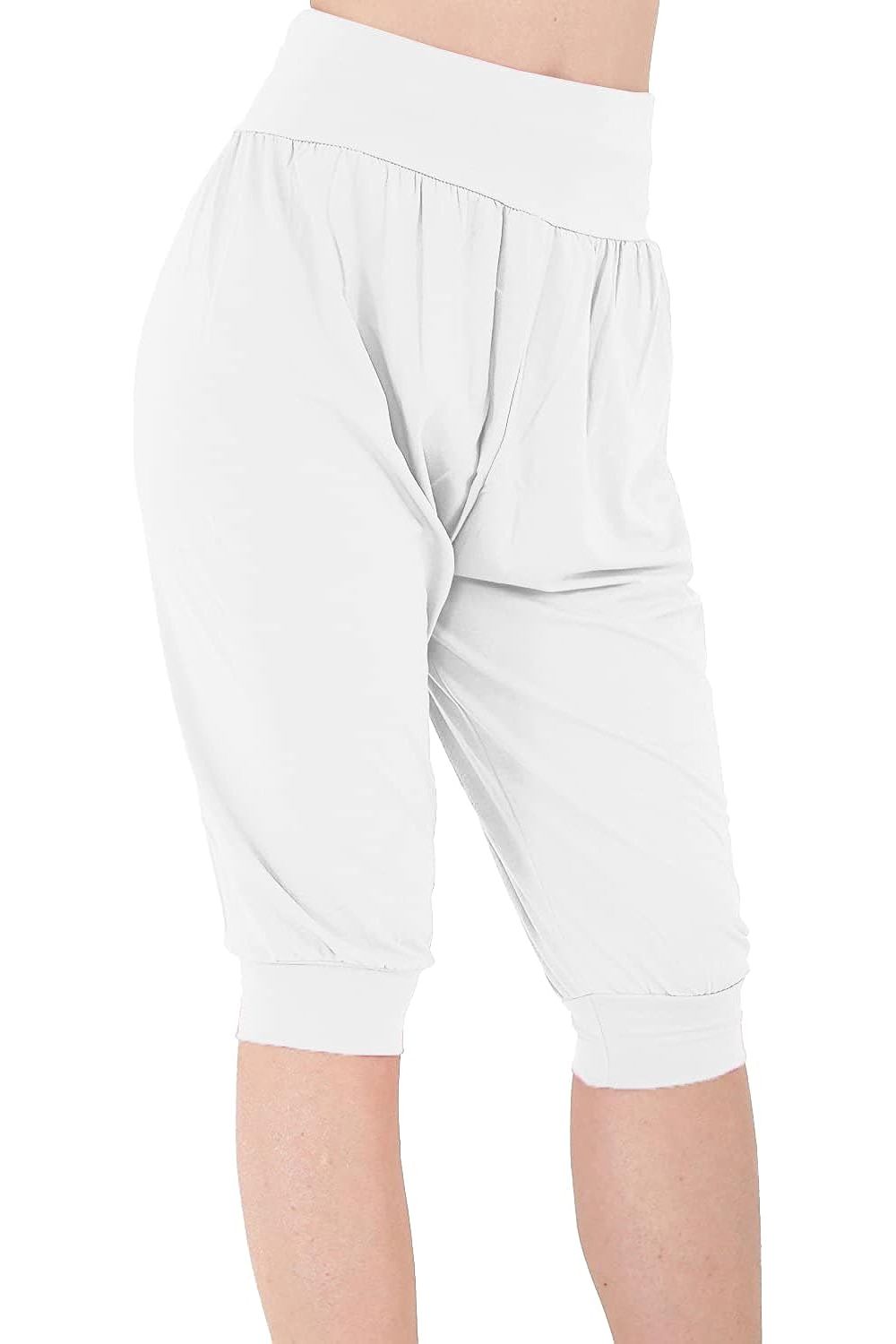 Plus Size Cropped Harem Trousers Trousers WearAll Cream 16-18