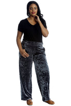 Velour Velvet Wide Flared Leg Pocket Palazzo Palazzo WearAll