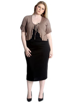 Plus Size Frill Tie Shrug Tops WearAll