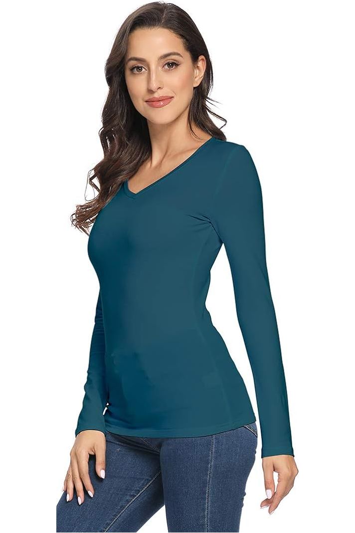 Long Sleeve V Neck Top Tops WearAll