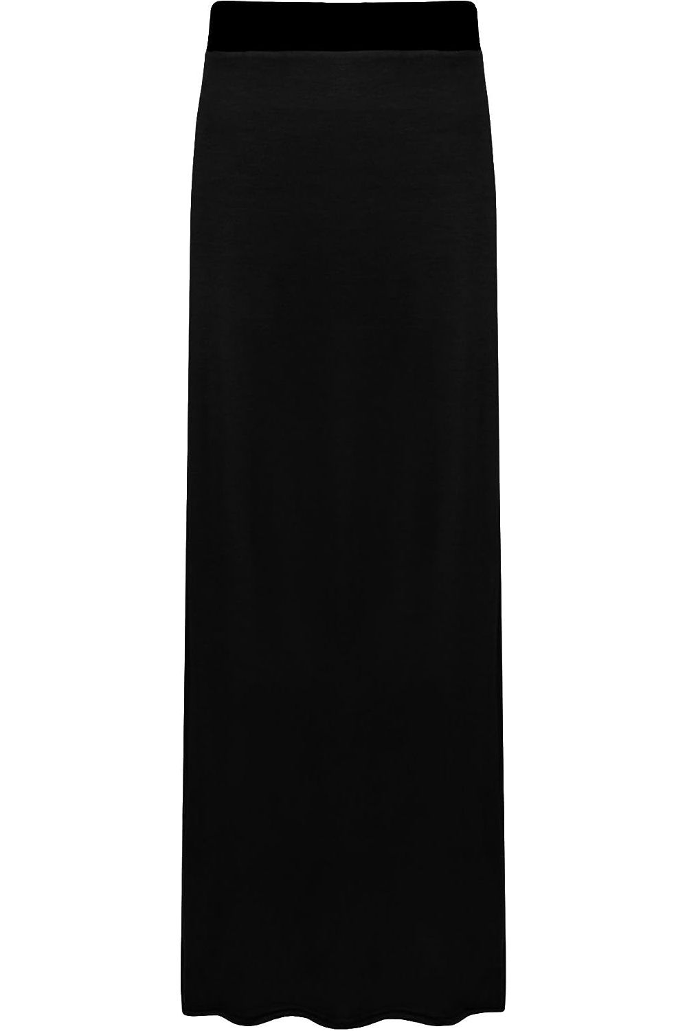Pencil Long Maxi Skirt Elasticated Waist Skirt WearAll Black 12-14