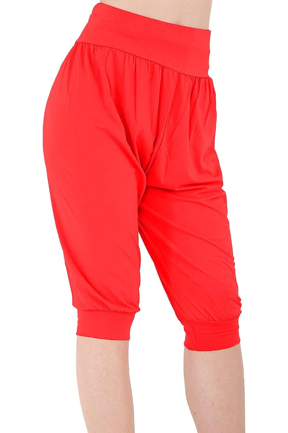 Plus Size Cropped Harem Trousers Trousers WearAll Red 16-18