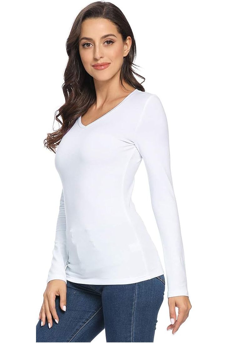 Long Sleeve V Neck Top Tops WearAll