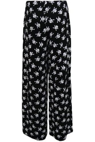 Skull Bones Print Palazzo Trouser Palazzo WearAll