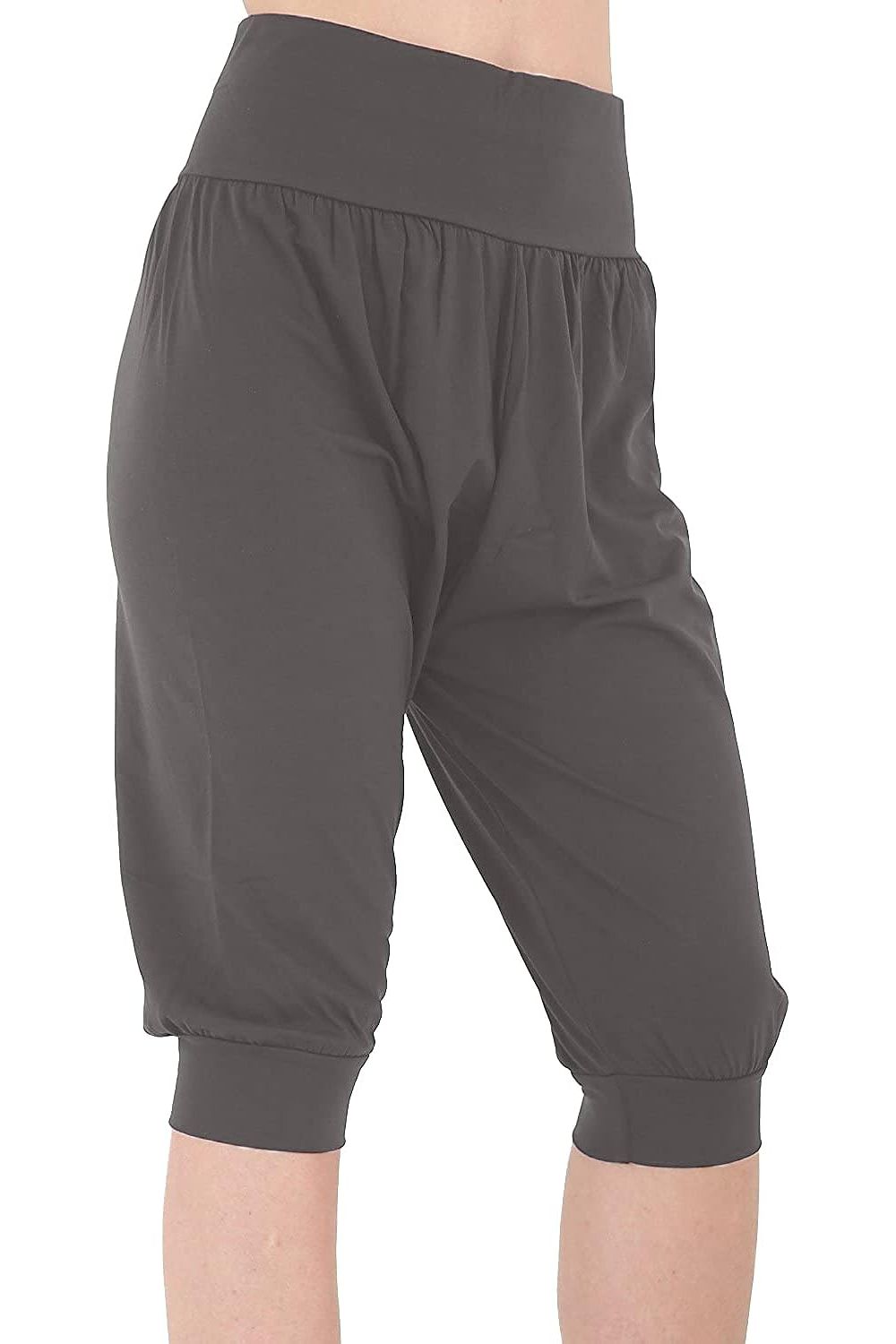 Plus Size Cropped Harem Trousers Trousers WearAll Charcoal 16-18