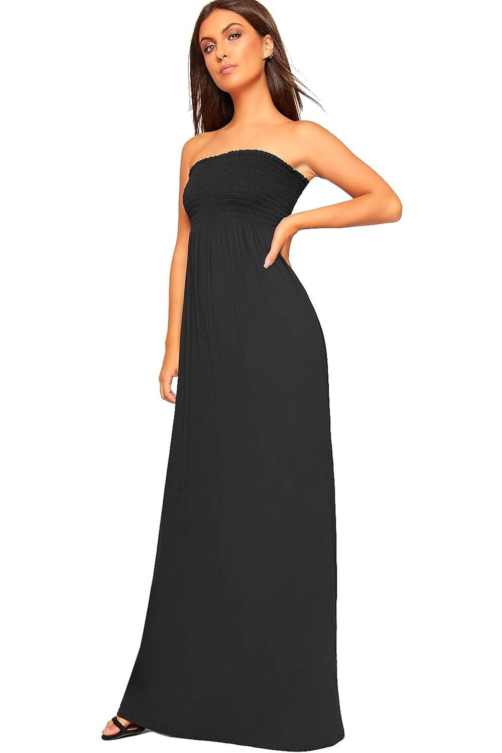 Strapless Sheering Maxi Dress Maxi Cardigan WearAll