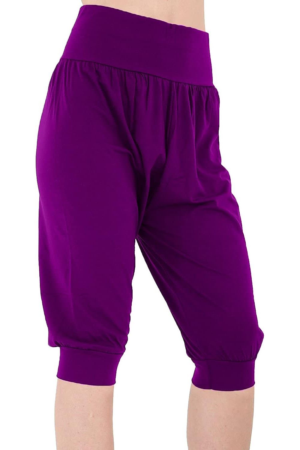 Plus Size Cropped Harem Trousers Trousers WearAll Purple 16-18