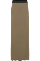 Pencil Long Maxi Skirt Elasticated Waist Skirt WearAll Brown 12-14