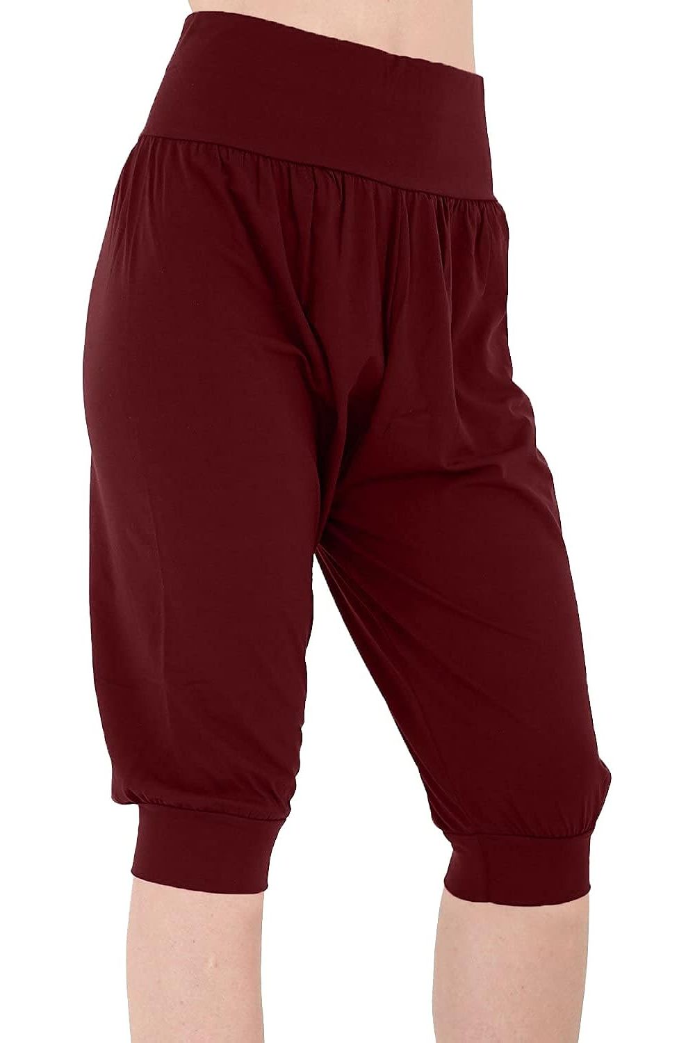 Plus Size Cropped Harem Trousers Trousers WearAll Wine 16-18