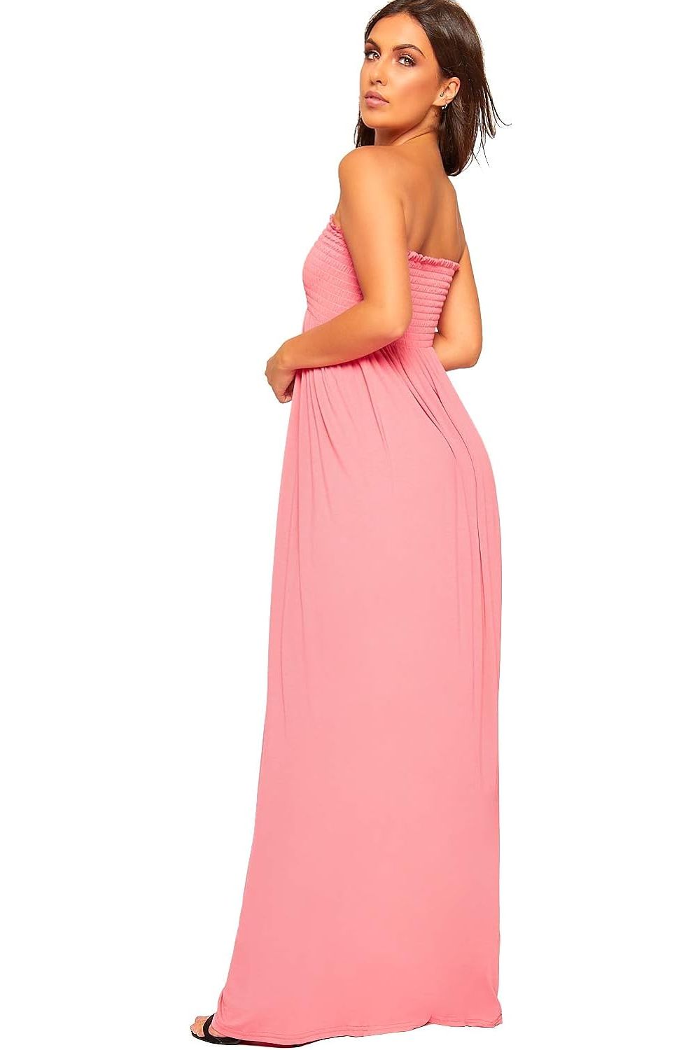 Plus Size Strapless Sheering Maxi Dress Maxi Cardigan WearAll