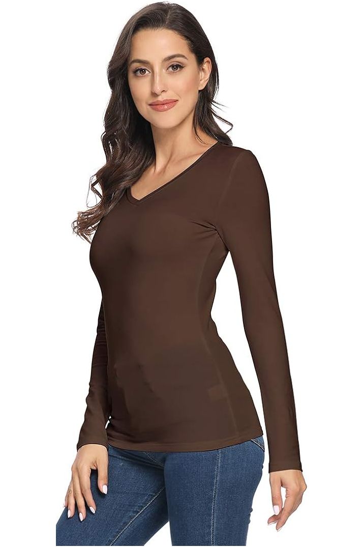 Long Sleeve V Neck Top Tops WearAll