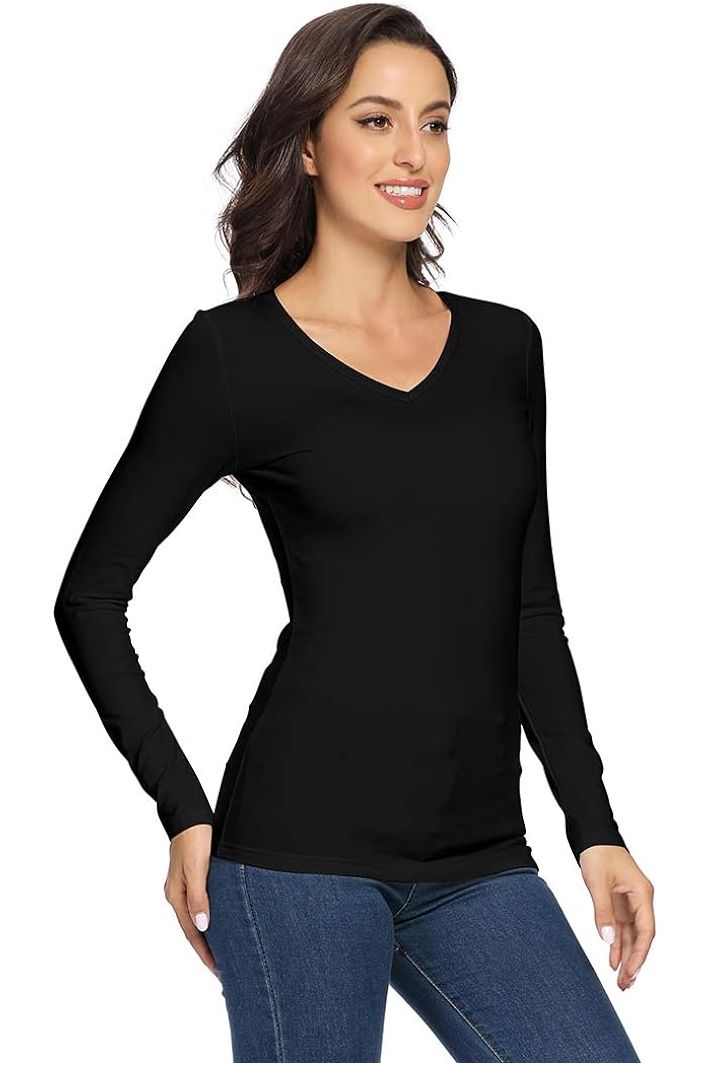 Plus Size Long Sleeve V Neck Top Tops WearAll