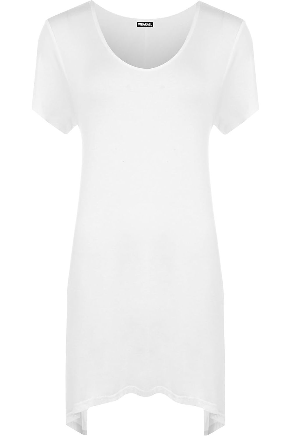 Hanky Hem Short Sleeve Top Apparel & Accessories WearAll White 14
