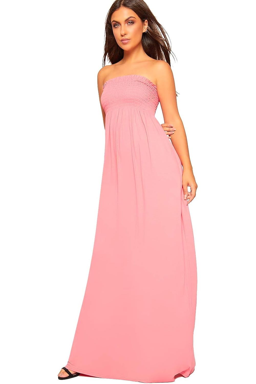 Strapless Sheering Maxi Dress Maxi Cardigan WearAll