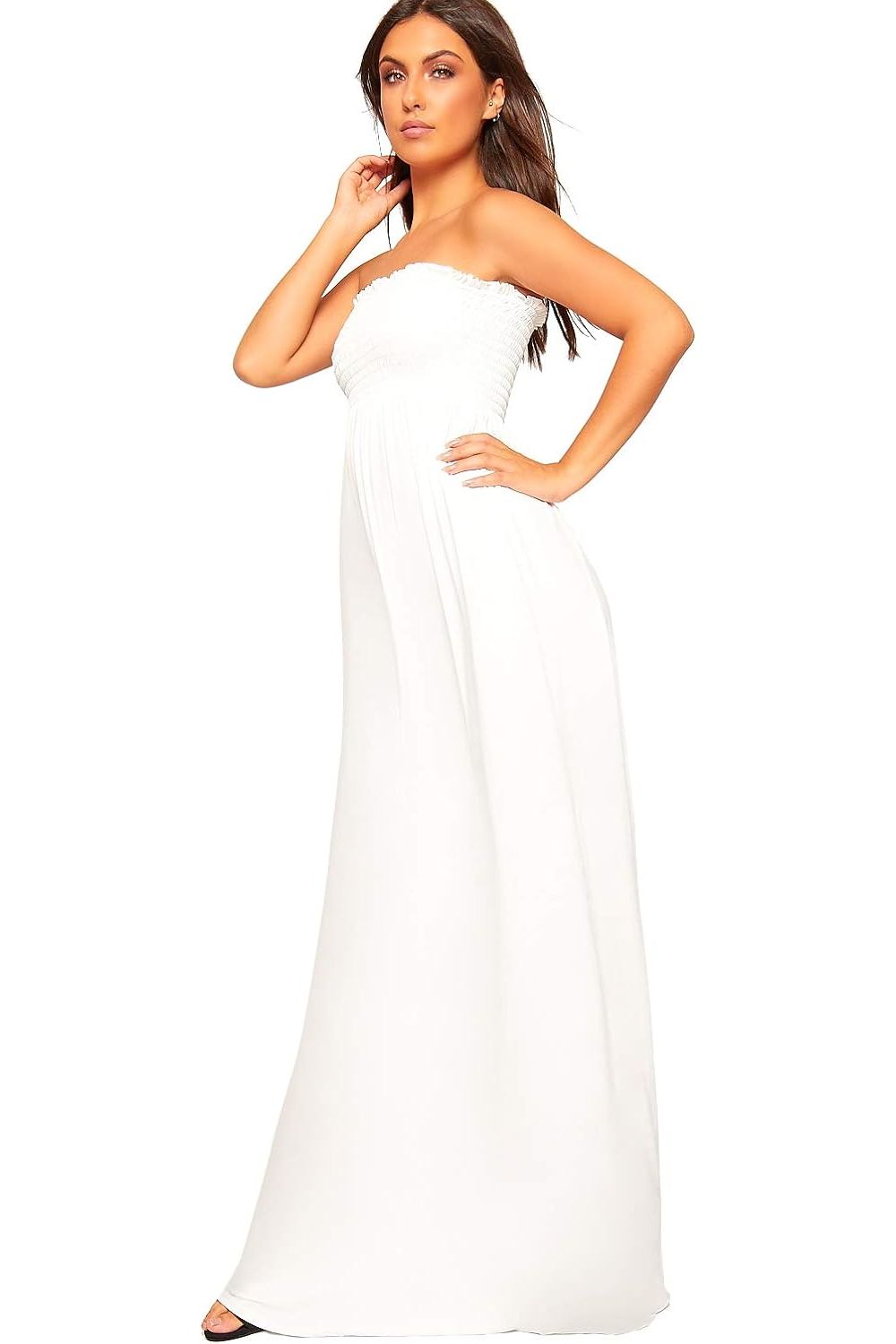 Strapless Sheering Maxi Dress Maxi Cardigan WearAll